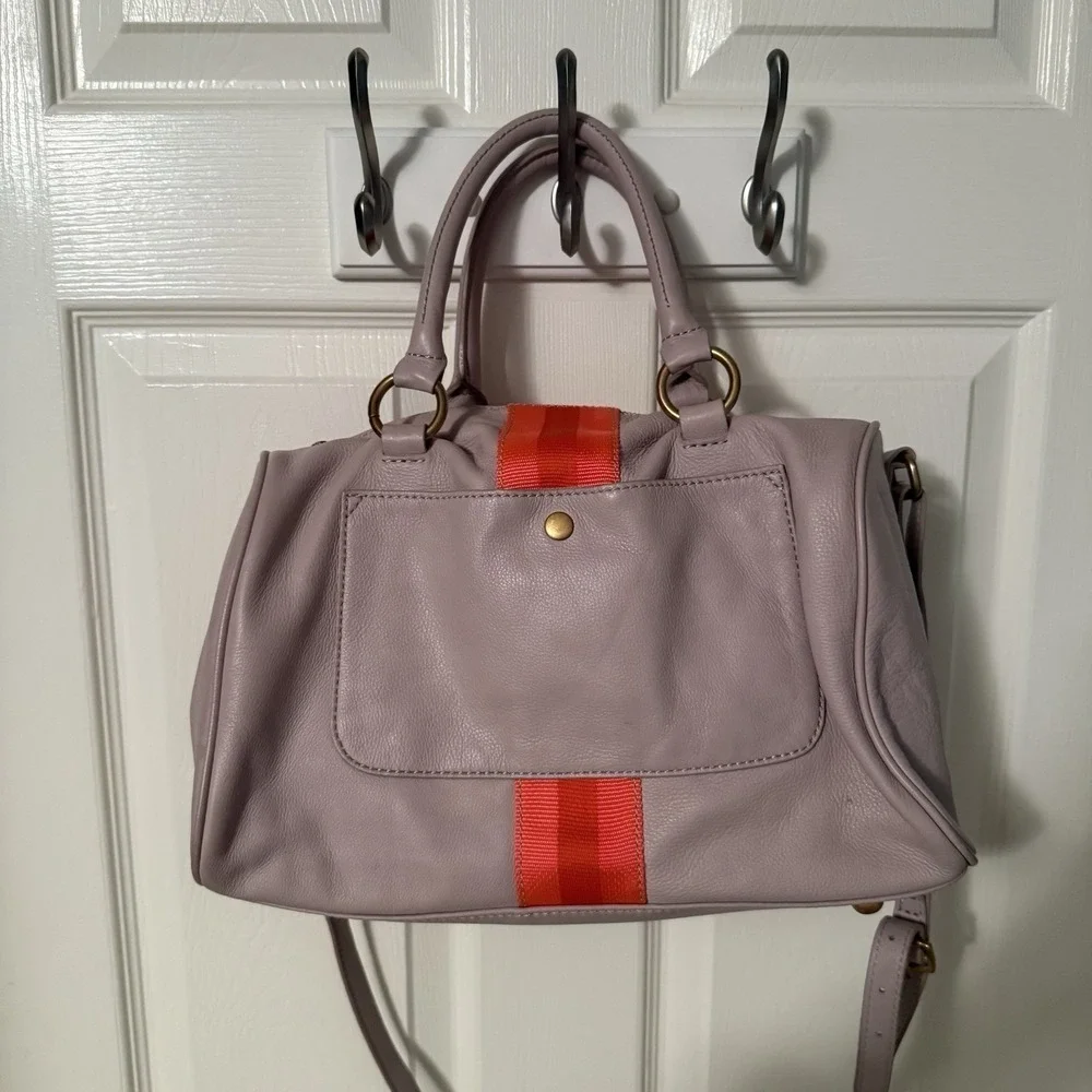 J.Crew Collection Spritzer-Stripe Satchel Lavender Orange Speedy Bag Madewell